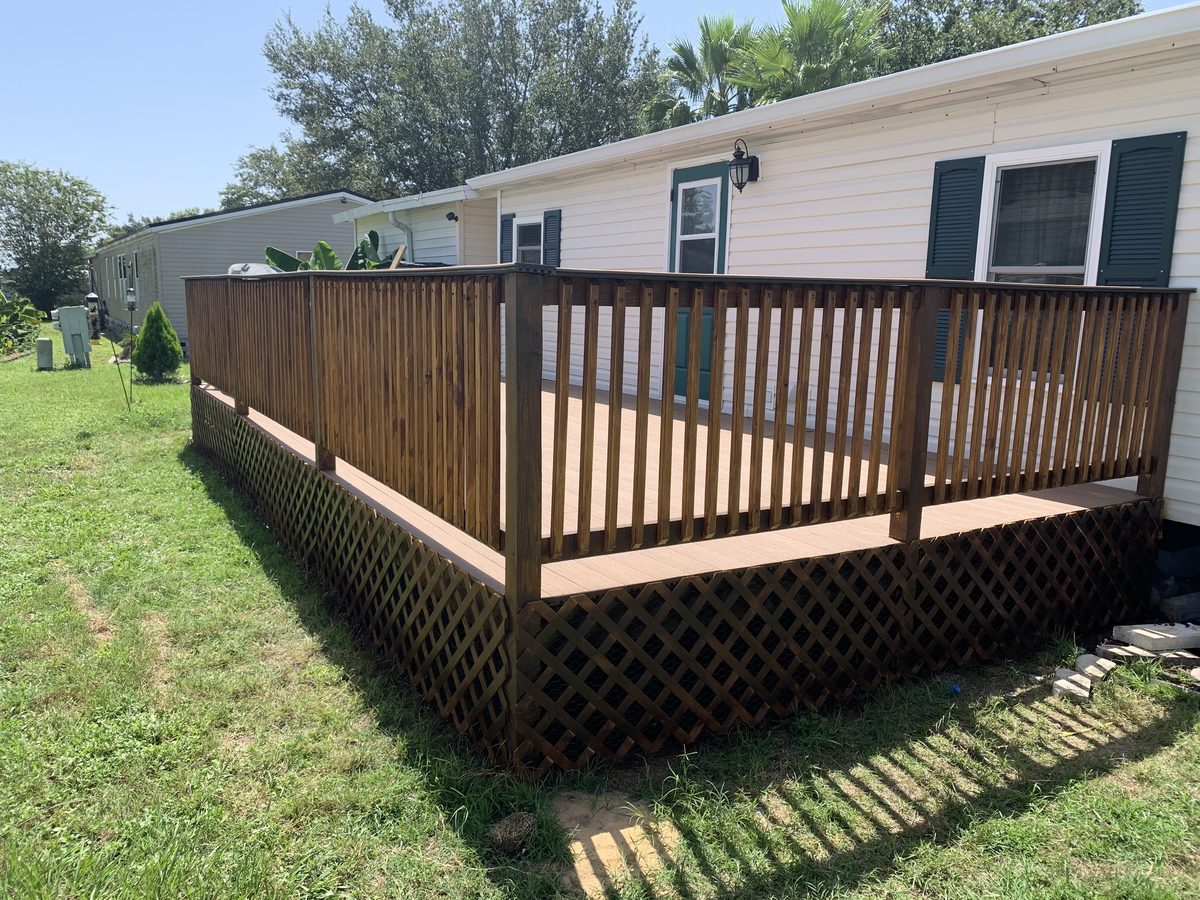 Wood Deck with Lattice Skirting